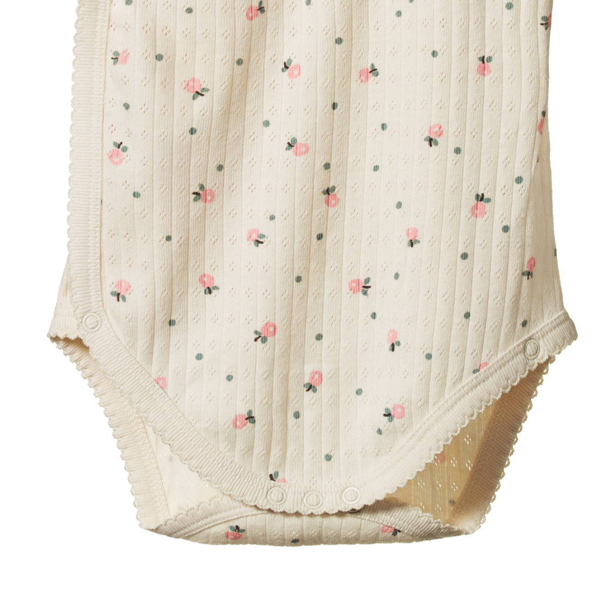 Pointelle short sleeve kimono bodysuit - POSEY BLOSSOM PRINT