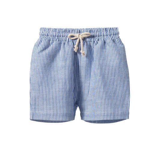 James Short Linen - Blue Stripe