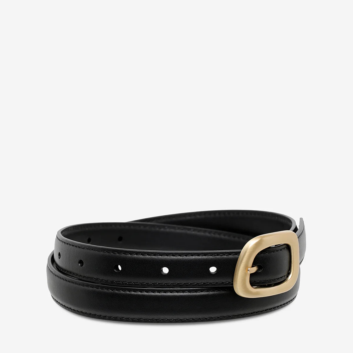 Where It Leads Belt - Black Nappa/Gold