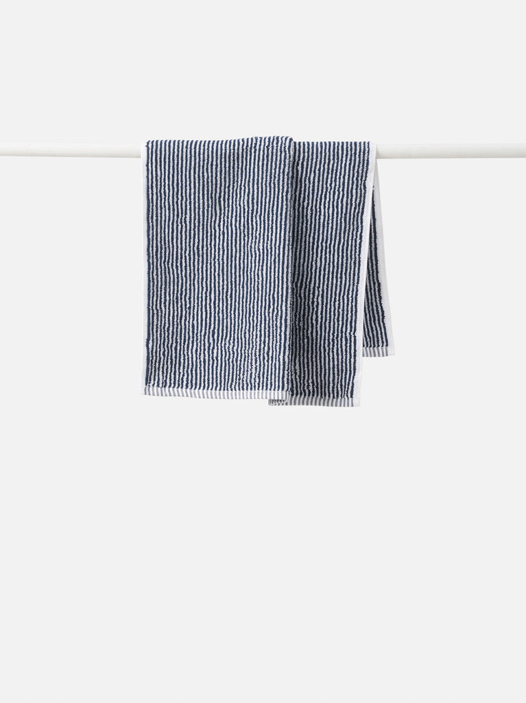Stripe Cotton Bath Towel Range - Navy/White