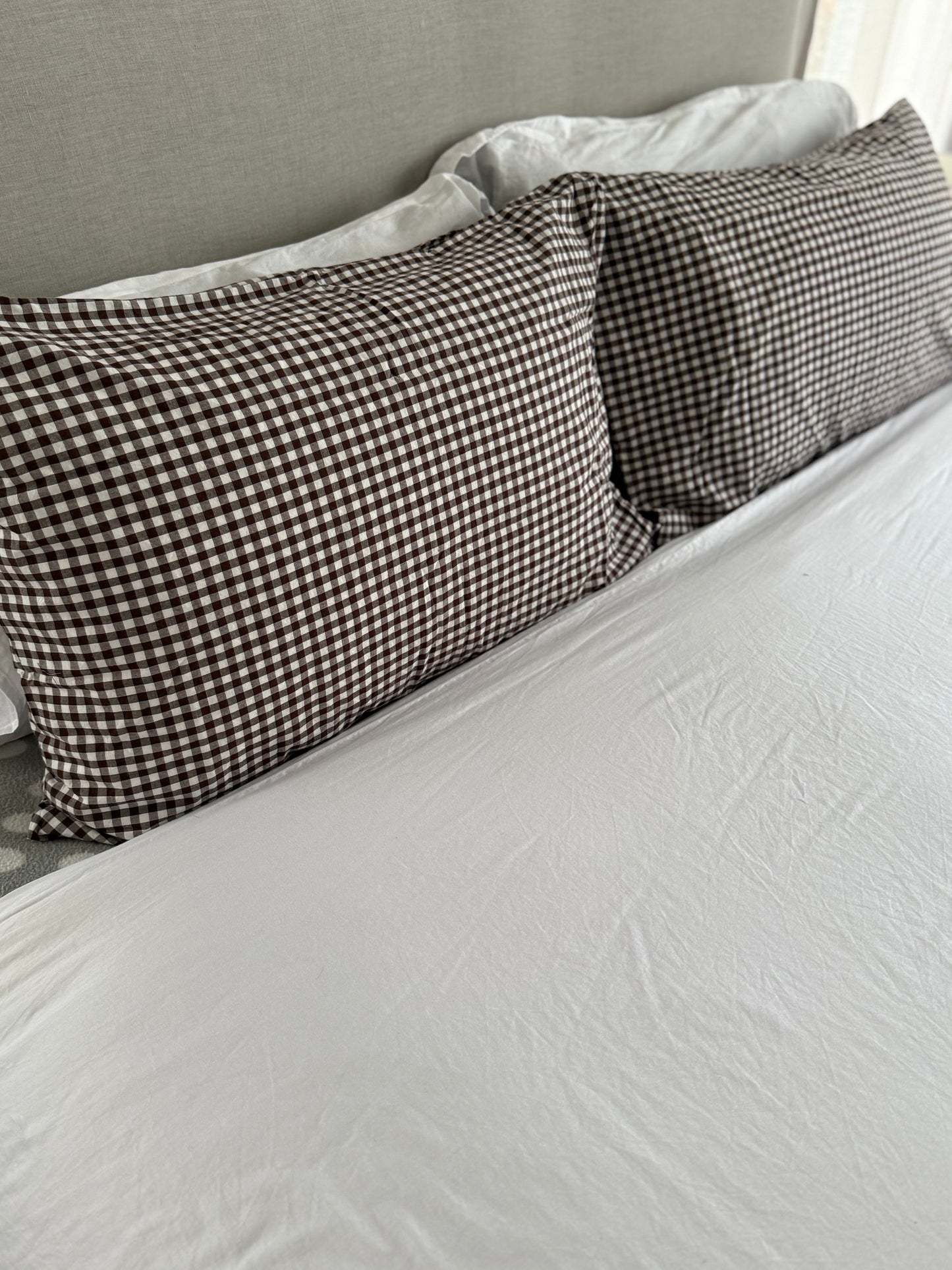 Gingham Organic Cotton Pillowcase Pair