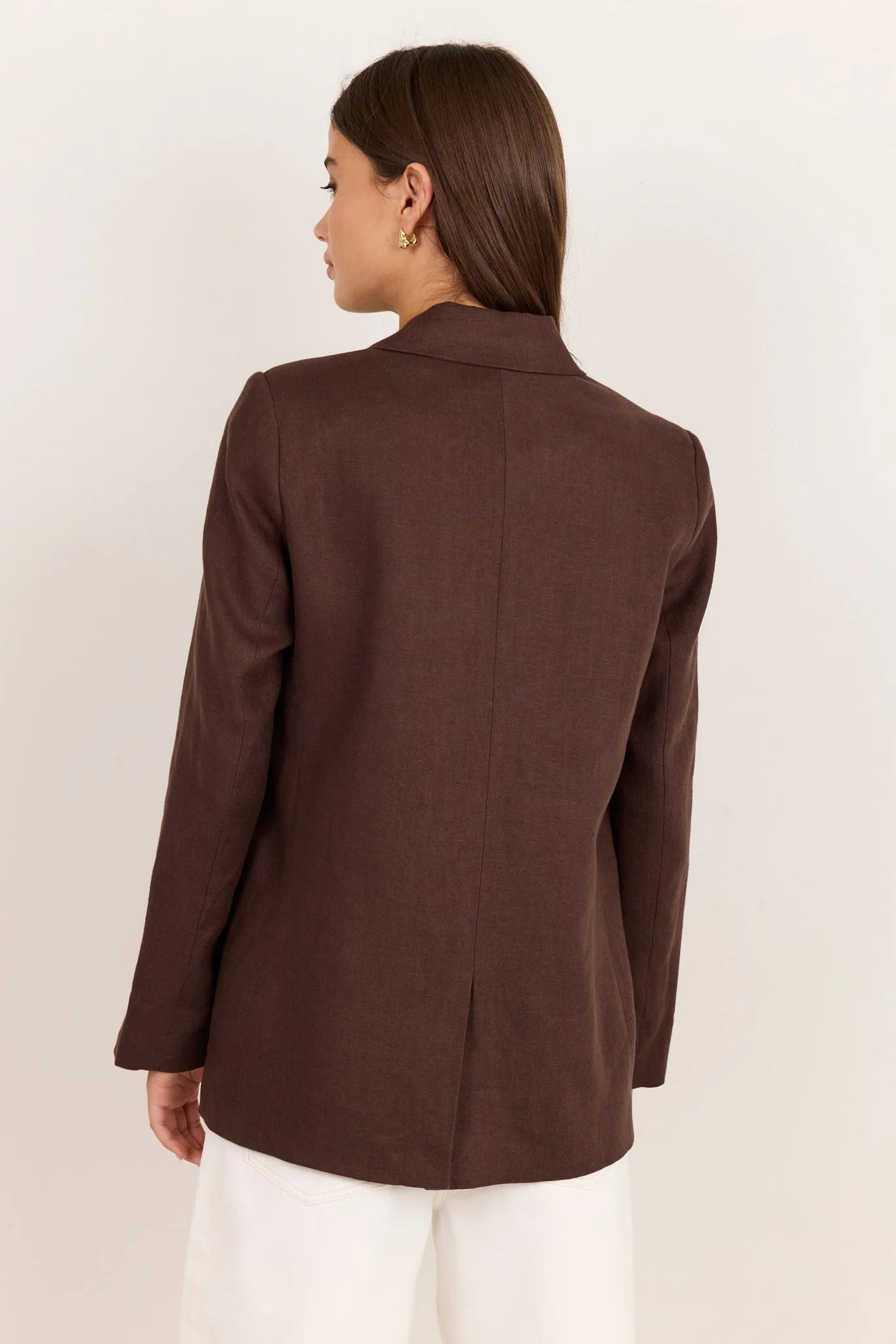 Pillar Chocolate Linen 2 Button Blazer