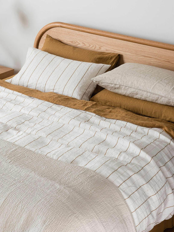 Chambray Linen Pillowcase Pair - Oatmeal