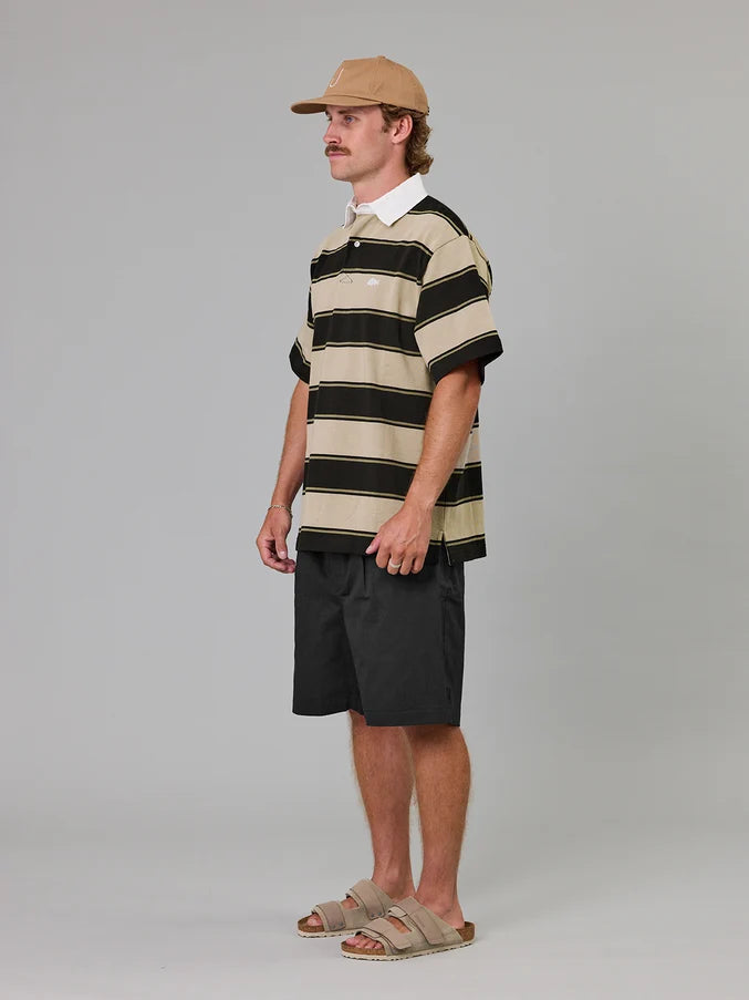 PORTSIDE POLO - CLAY / BROWN STRIPE
