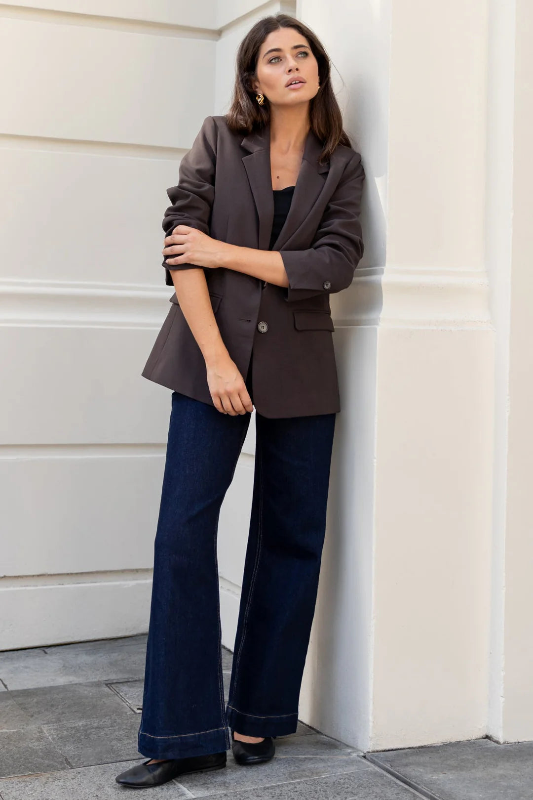 Zoey High Rise Wide Leg Pocket Jean - Indigo