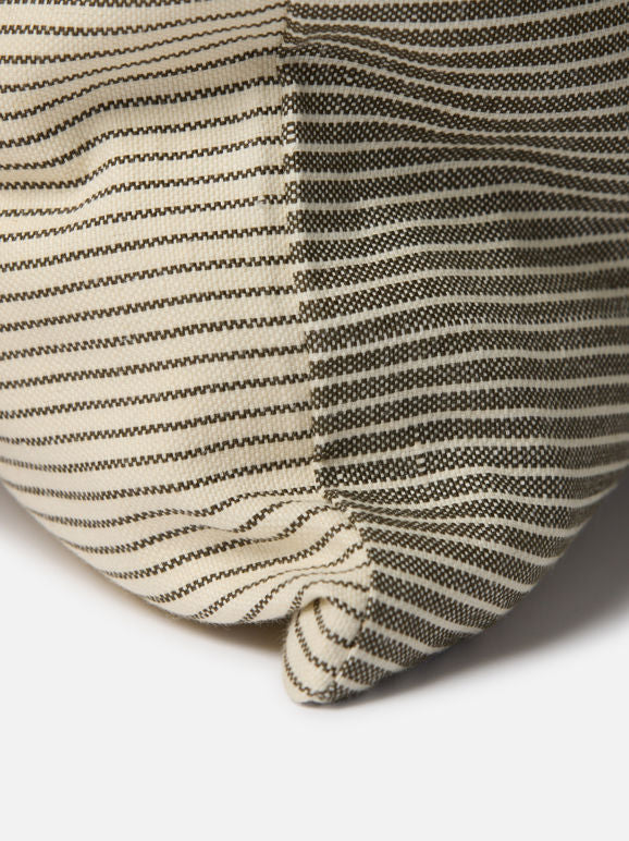 Reversible Pinstripe Cushion Cover - Ivy/Coconut