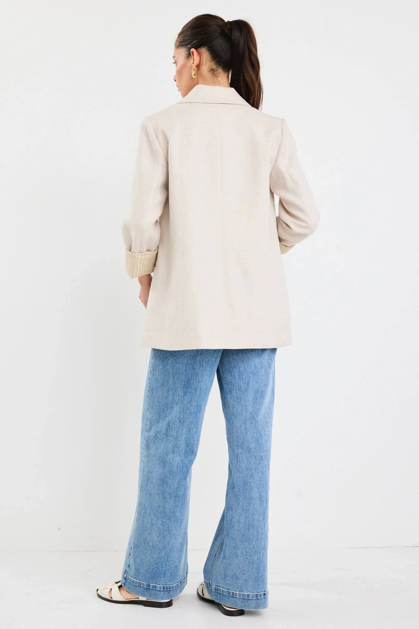 Atlantic Taupe Lyocell Cotton Classic Blazer