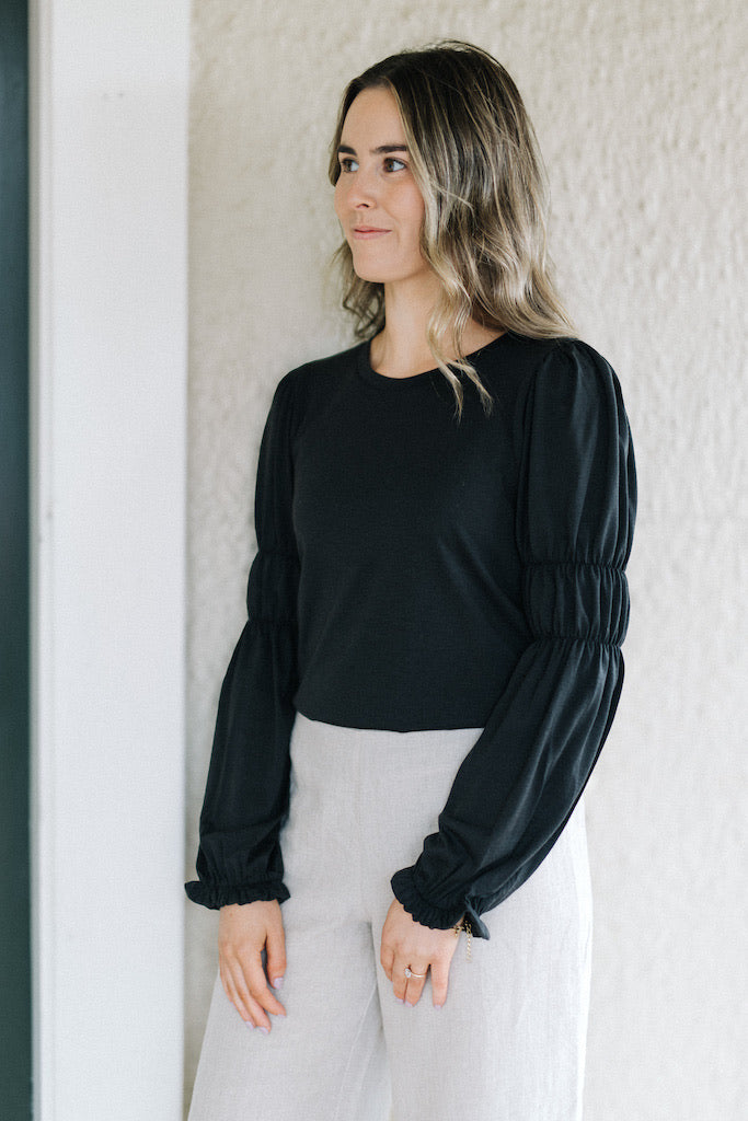 Victoria top 100% Merino - Dark Espresso