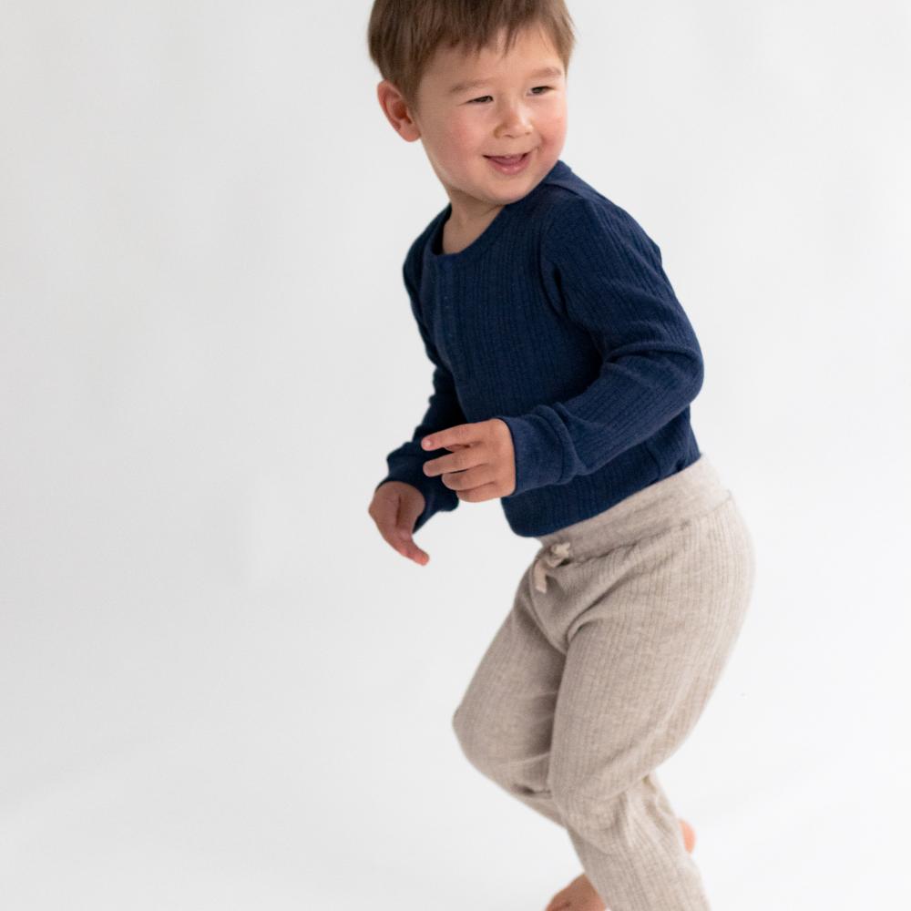 Woolbabe Merino/Organic Cotton Relaxed Pants - Daydream Collection - Natural Marl