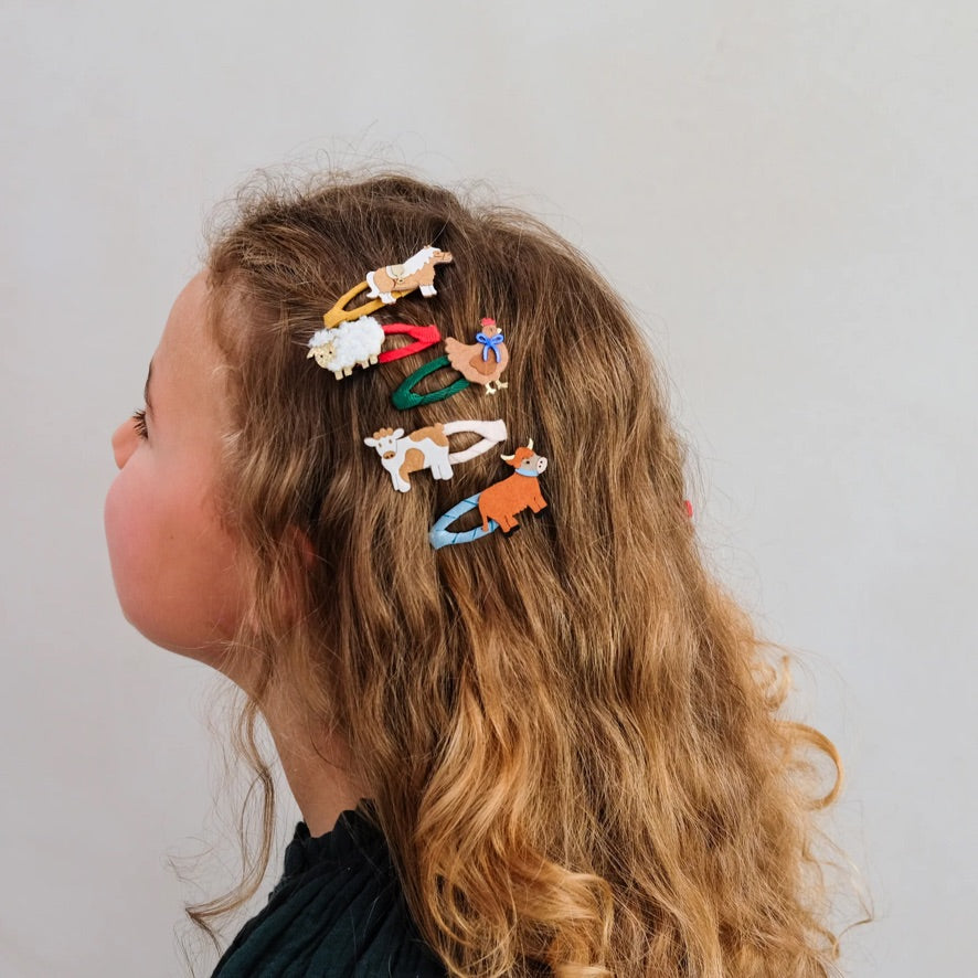 Fun farm mini hair clips
