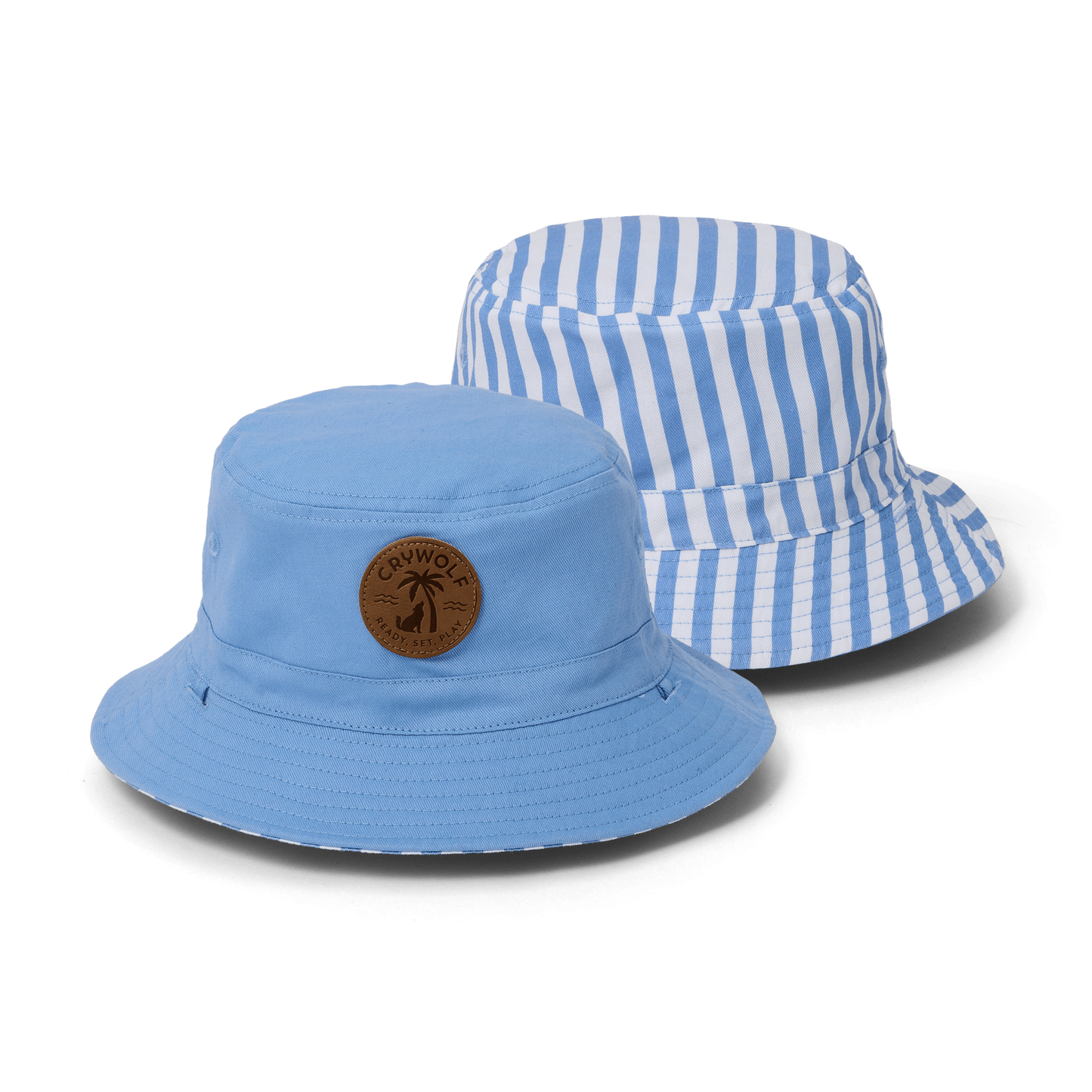 Reversible Bucket Hat - Sky Blue Stripe