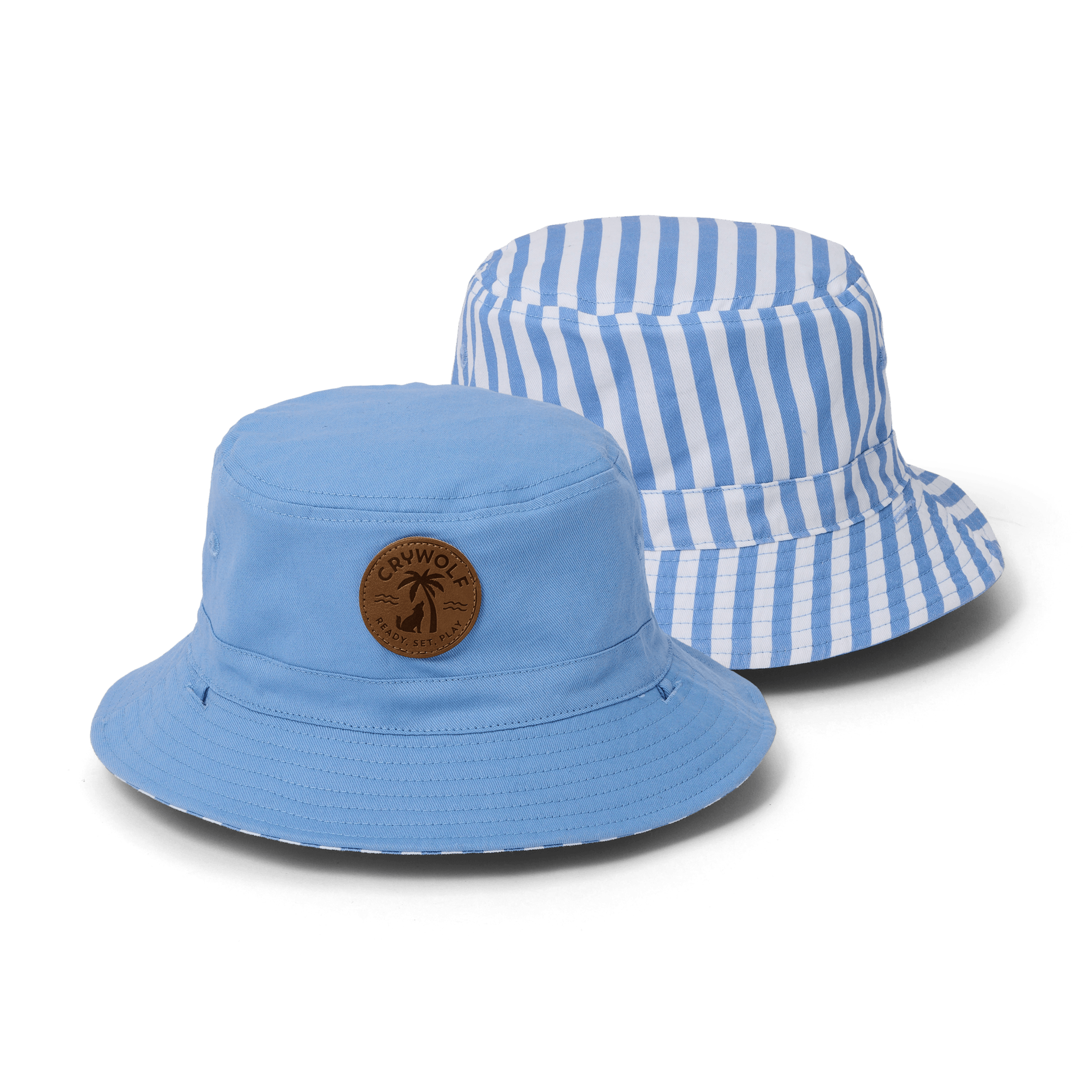 Reversible Bucket Hat - Sky Blue Stripe
