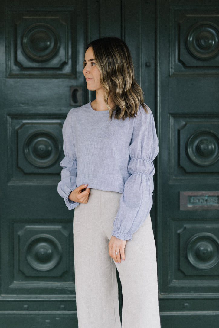 Victoria Blouse - Navy stripe