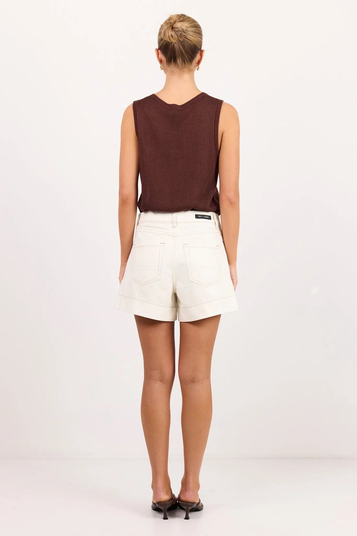 Kindly Ecru Pocket Front Denim Short