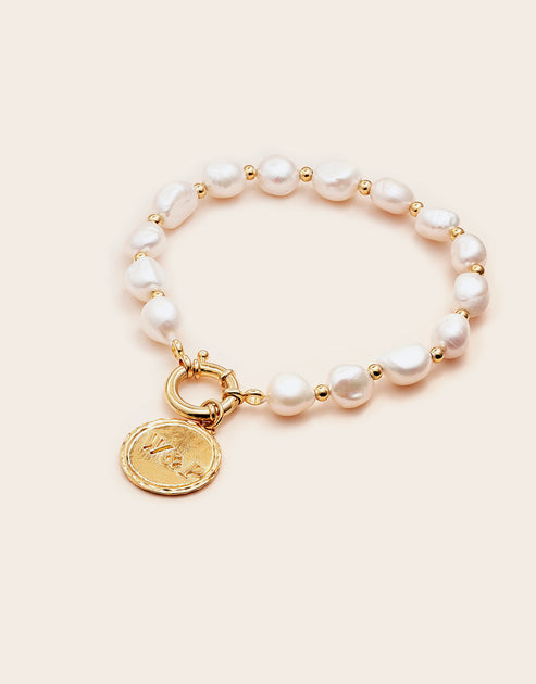 High Country Pearl Bracelet W&P charm - Gold