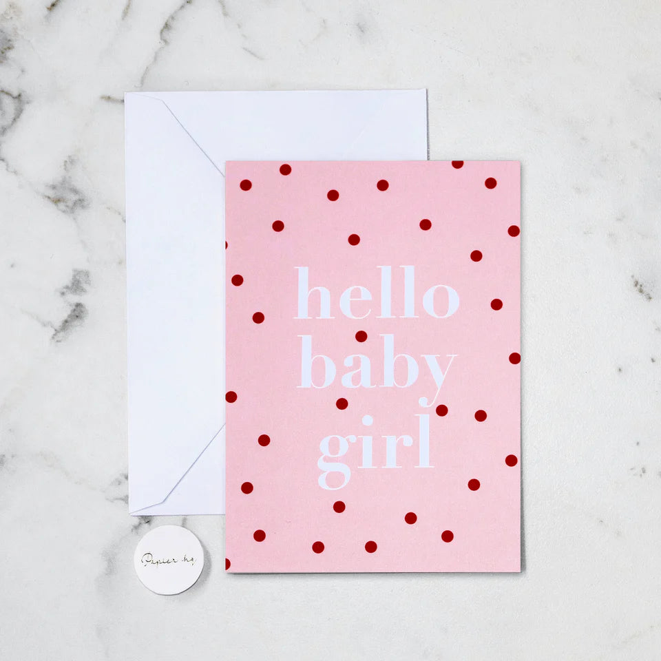 HELLO BABY GIRL GREETING CARD