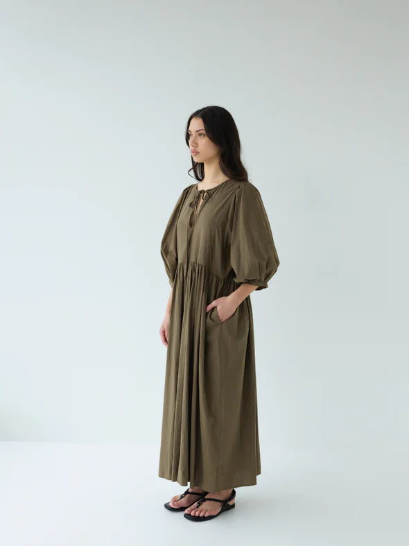 Cotton Midi Dress - Forest