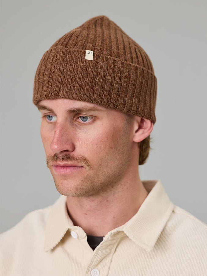 MERINO SKIPPER BEANIE - TIMBER