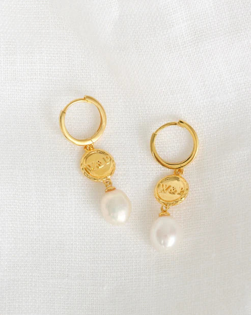 High Country W&P pearl Huggies - Gold plate