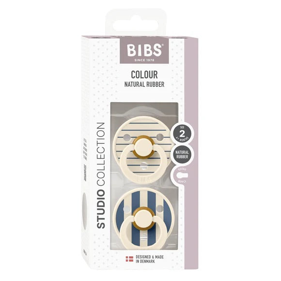 BIBS Pacifier Studio Colour - Pin Ivory Steel Blue Mix