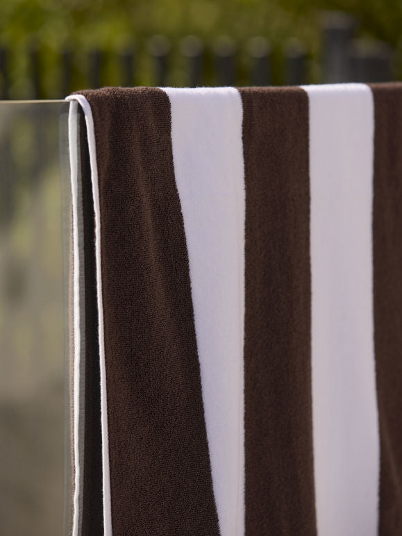 Stripe Beach Towel - Cocoa/White