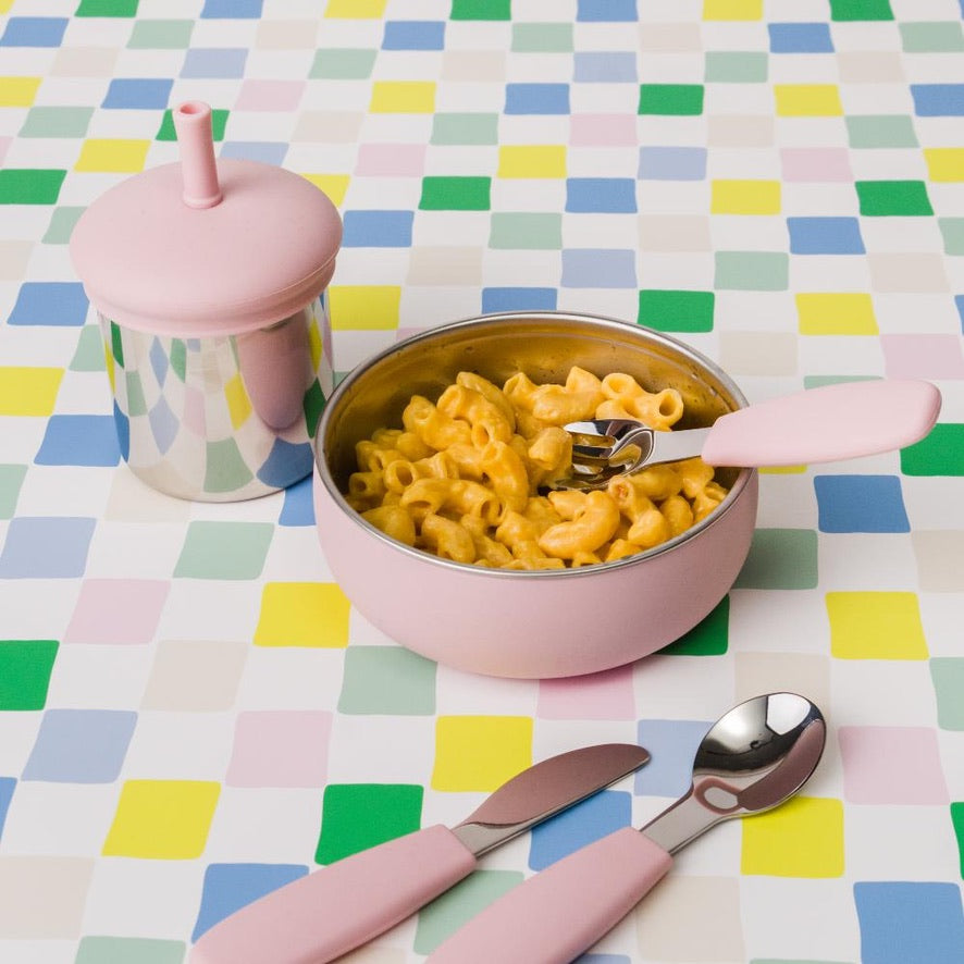 Nestling Stainless Insulated Sip & Straw Cup - Dusky Pink