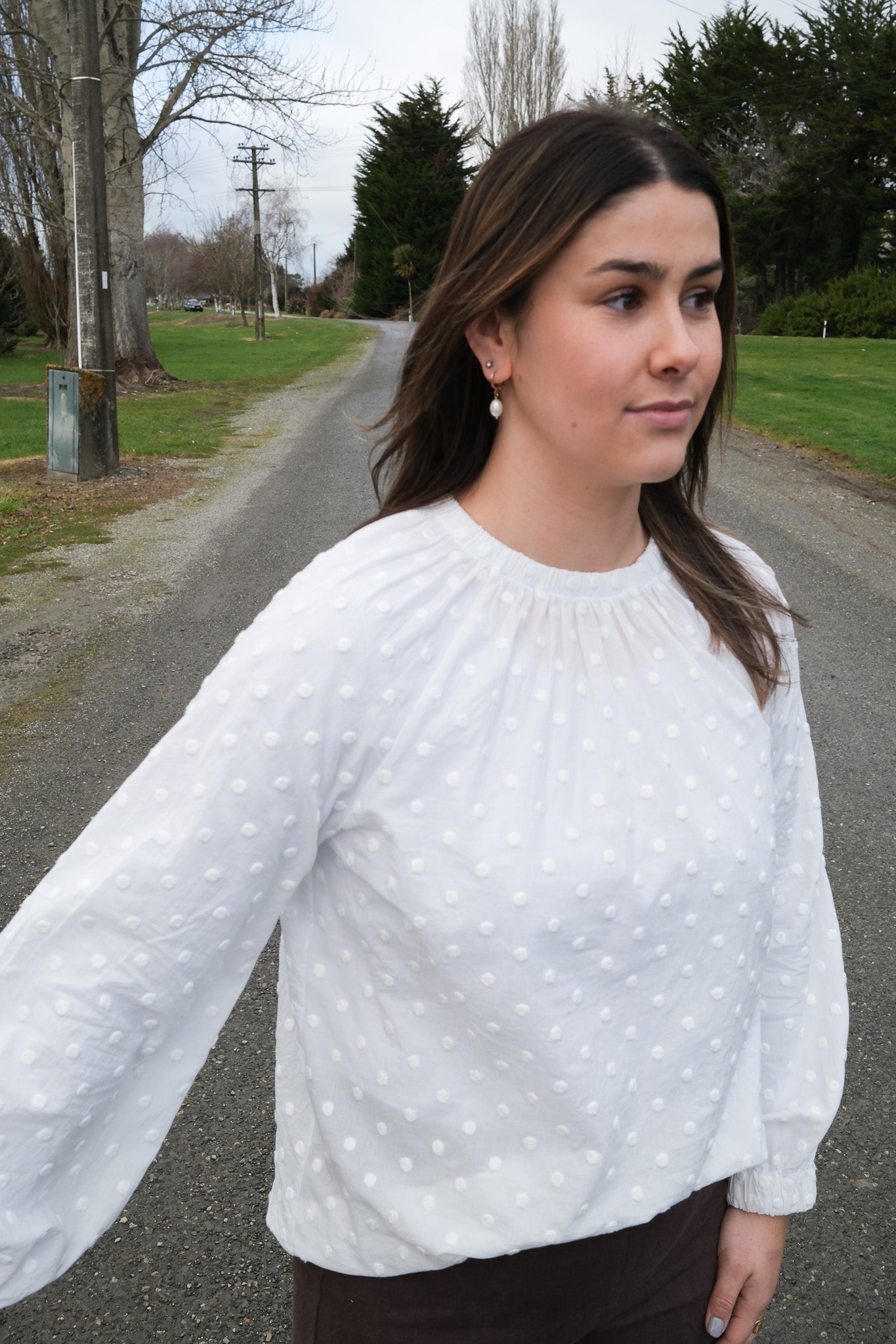 Poppy Blouse - White spot