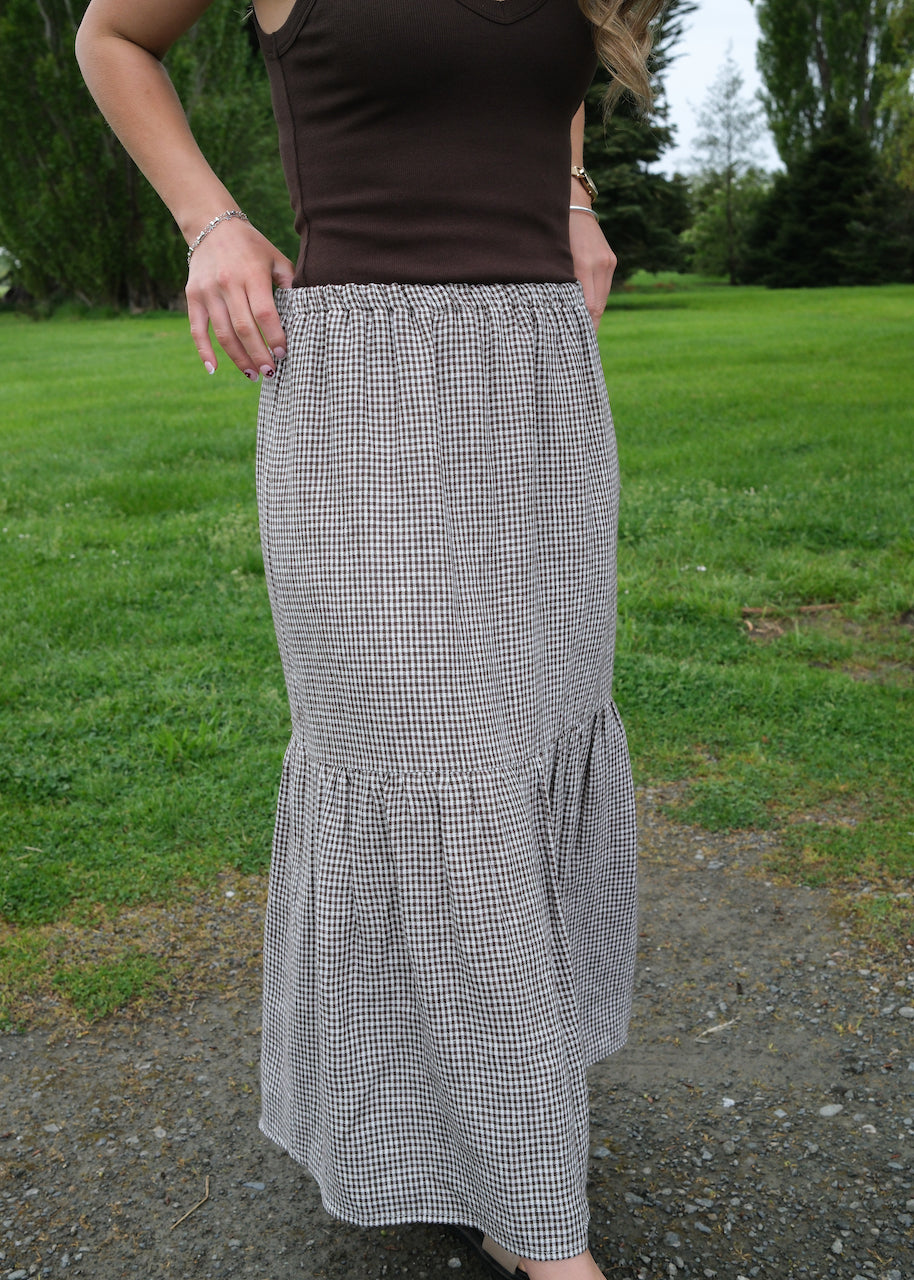 Florence skirt - Brown Gingham