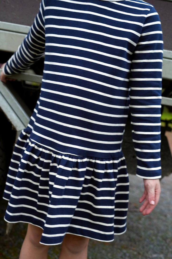 Sophie Dress - Navy/white