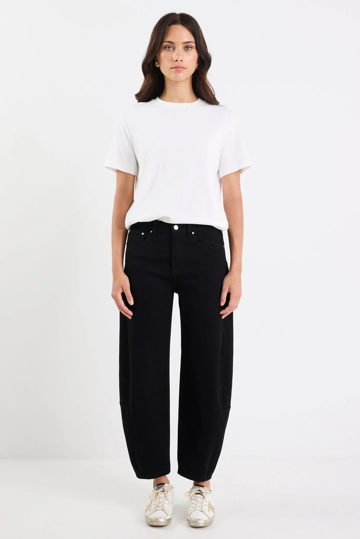 Graduate Jet Black Stretch Barrel Jeans