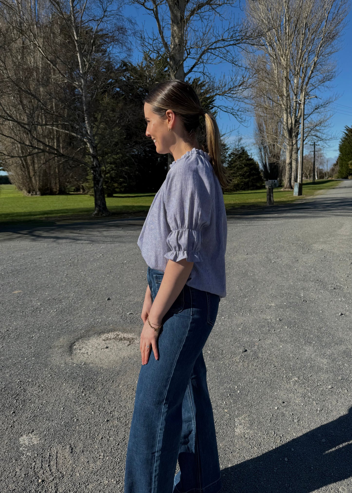 Gracie top - Blue/White stripe