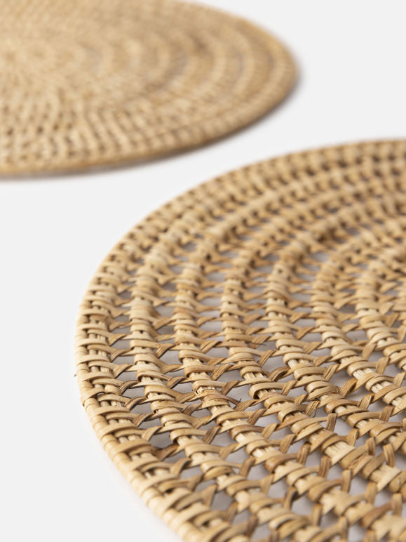 Rattan Round Placemat - Small