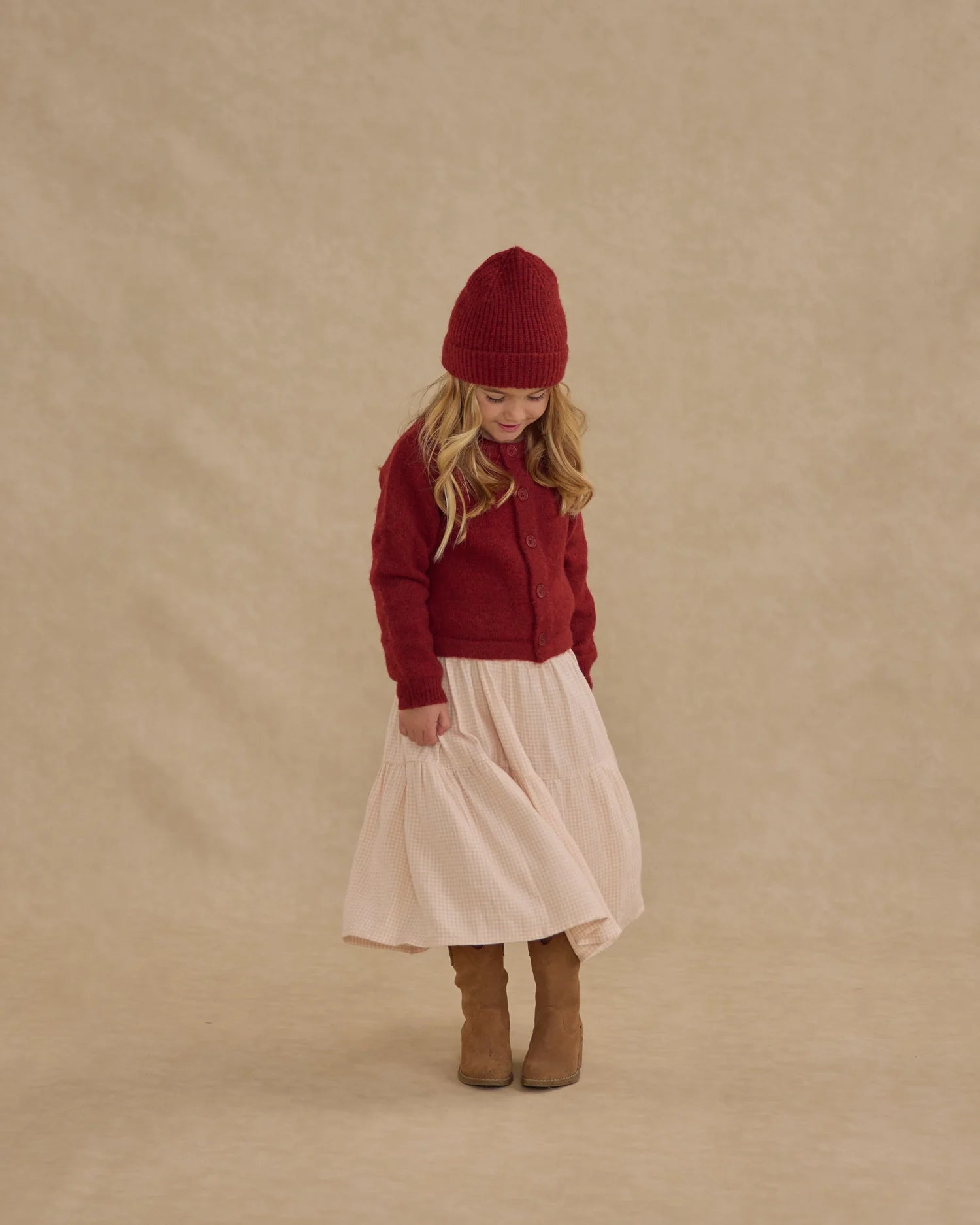 Tiered midi skirt - Petal Gingham