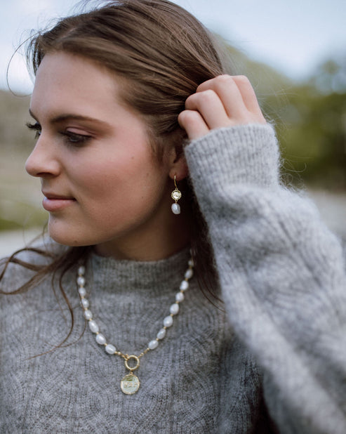 High Country W&P pearl Huggies - Stirling silver