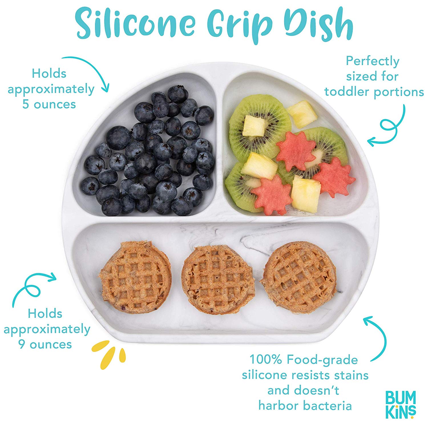 Bumkins Silicone Grip Dish - Sage