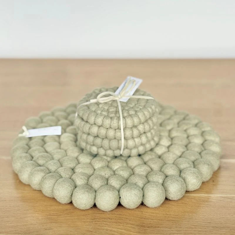 Felt Ball Coasters - set of 4