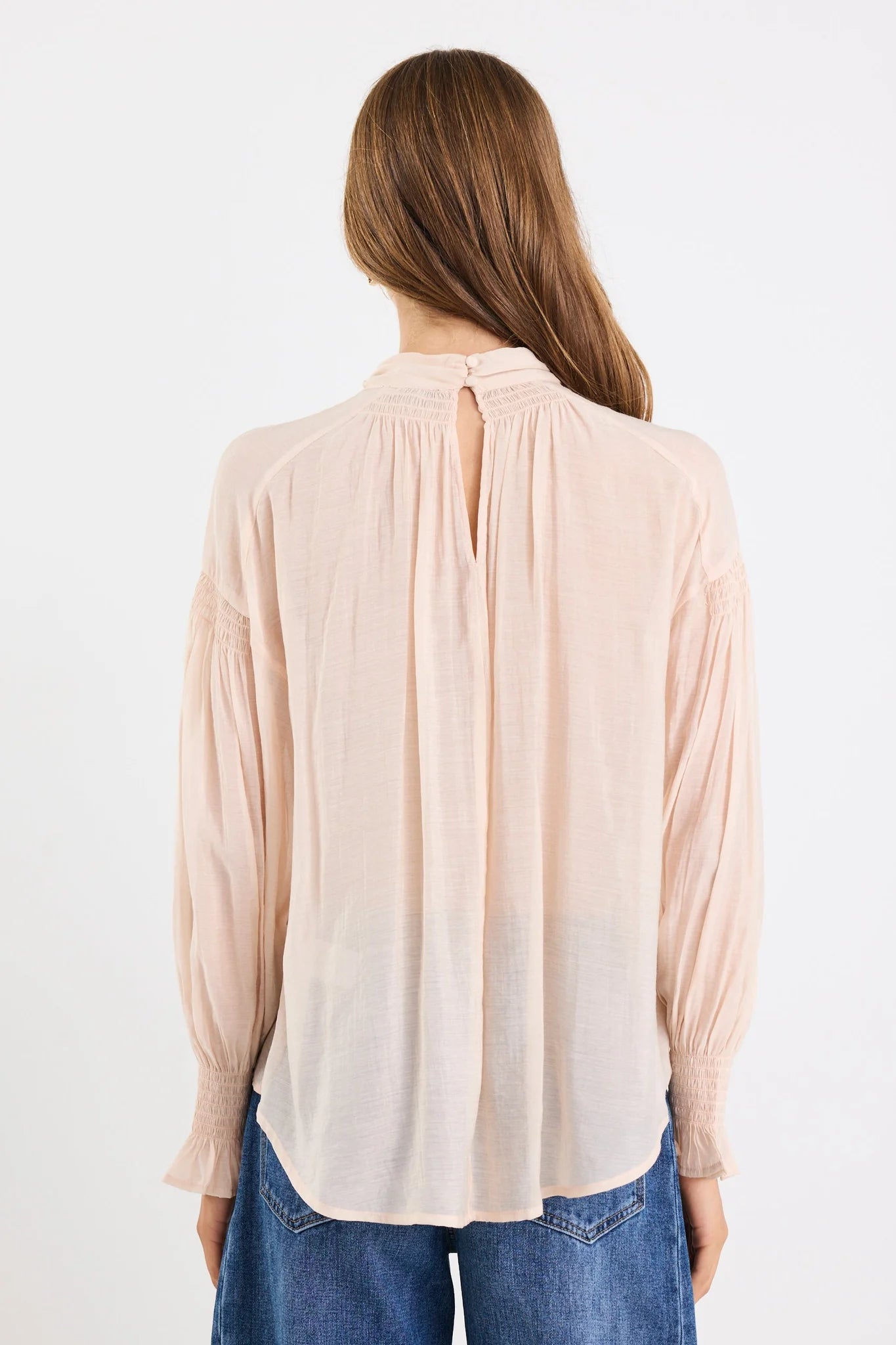 Adapt Vanilla Shirred LS Top
