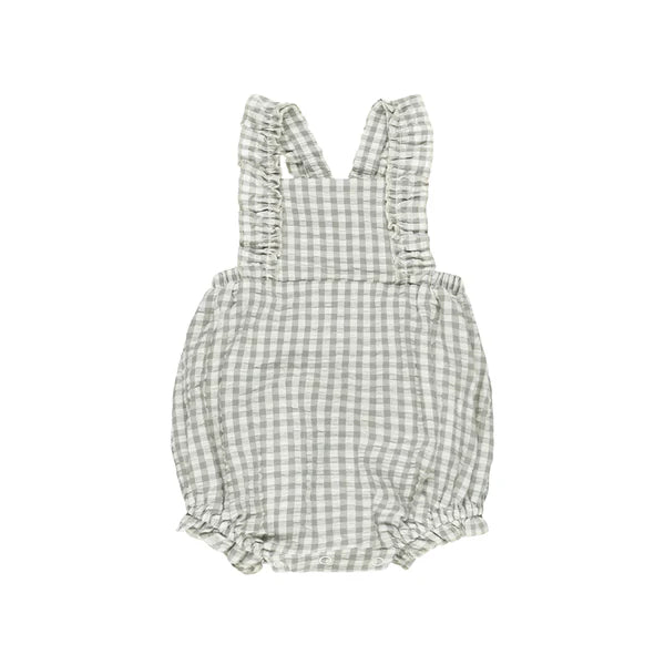 Chiara Romper - Eucalyptus Gingham