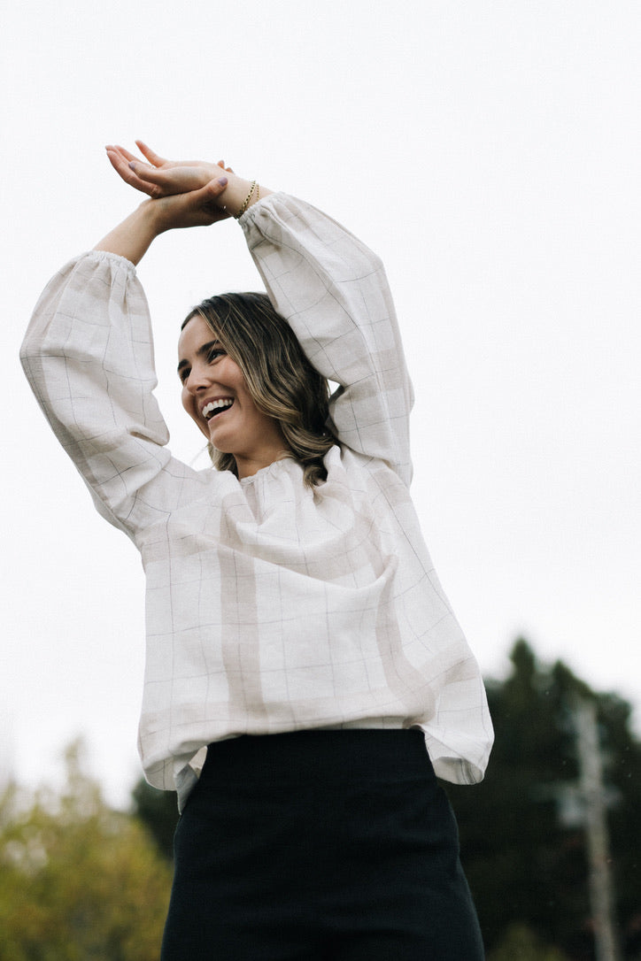 Adele Blouse - Natural check
