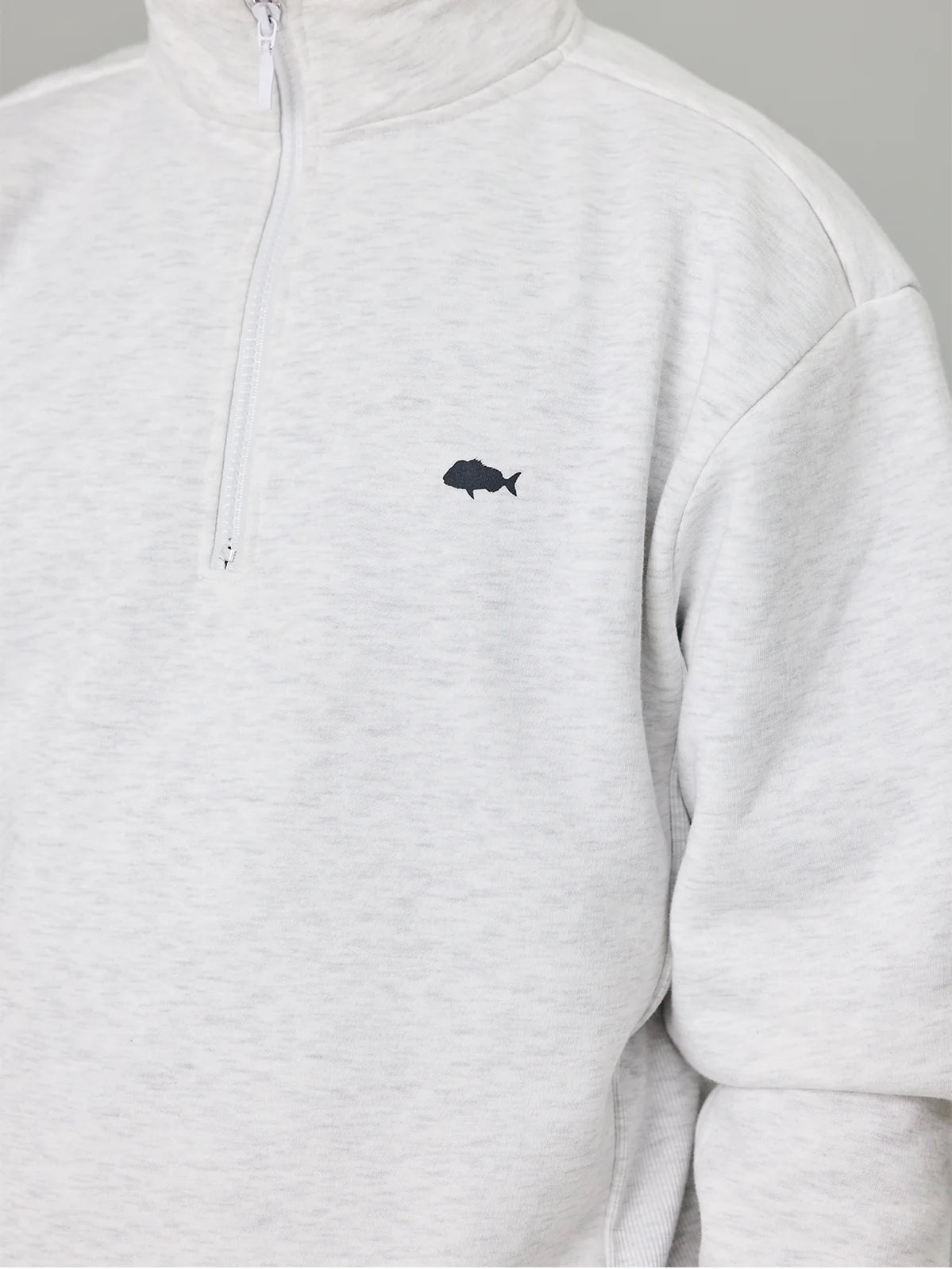 STAMP COASTAL 1/4 ZIP - SILVER MARLE