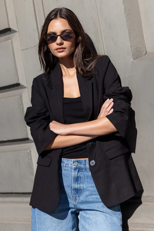 Diploma Black Two Button Vent Sleeve Blazer