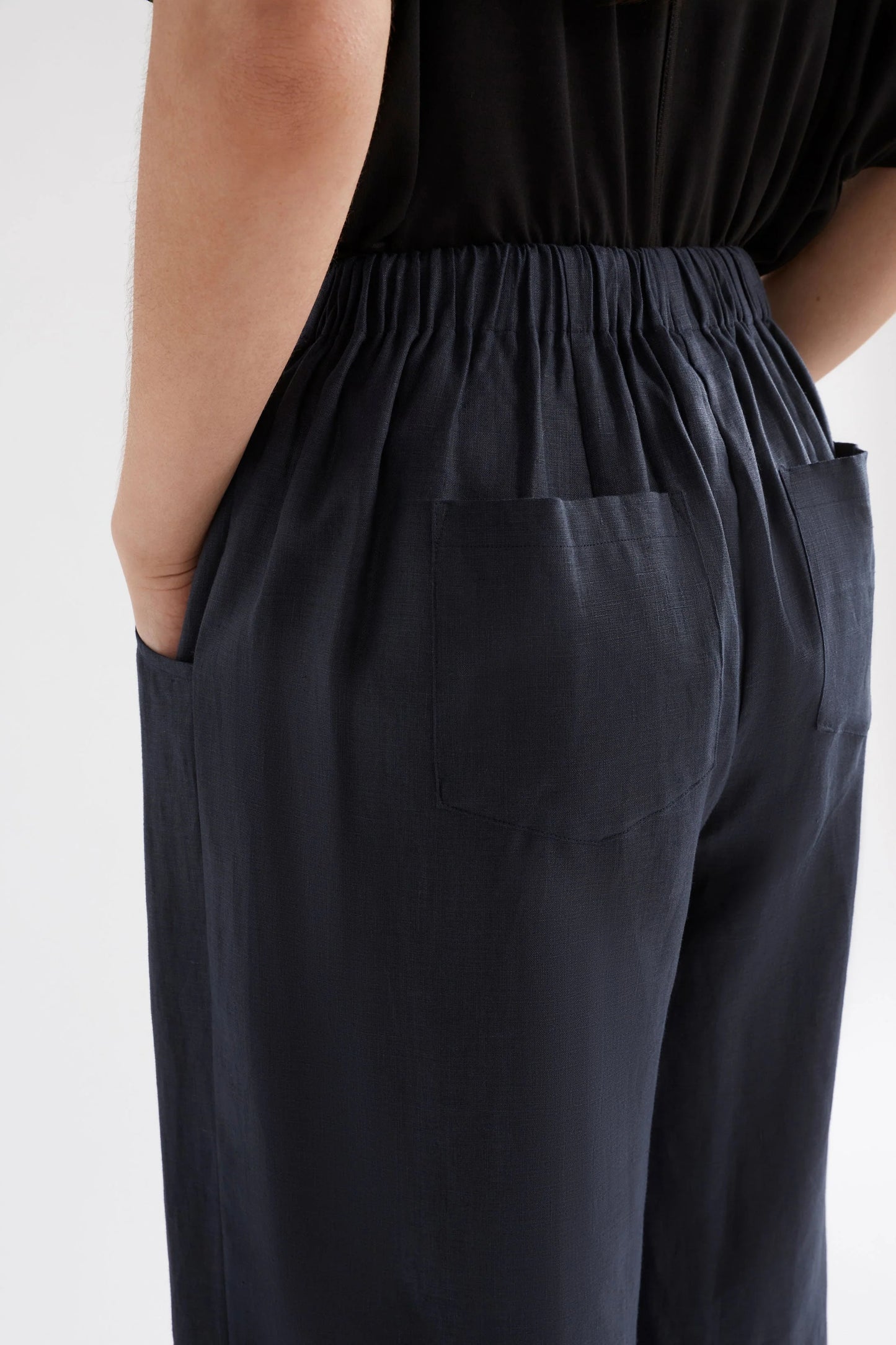 ILONA LIGHT LINEN PANT - Space blue