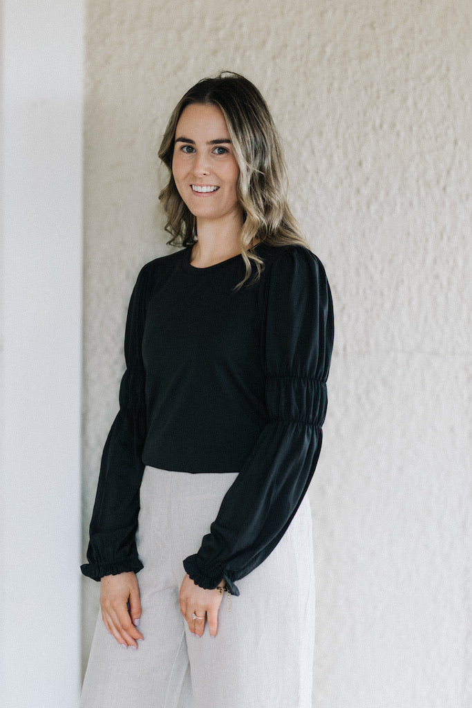Victoria top 100% Merino - Dark Espresso