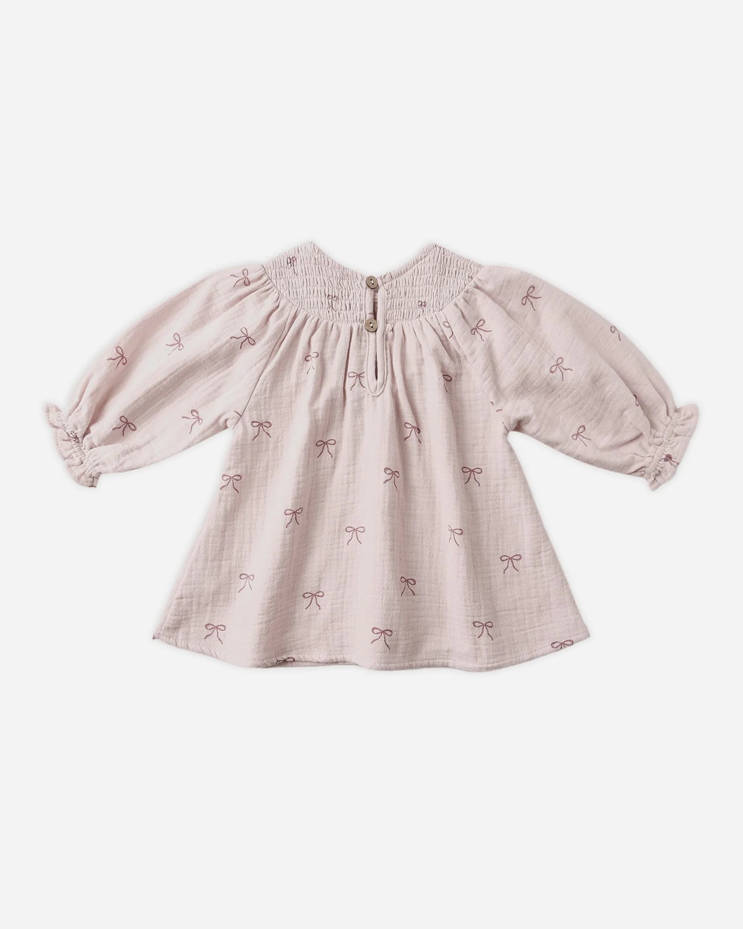 Smocked V dress - Lilac bows