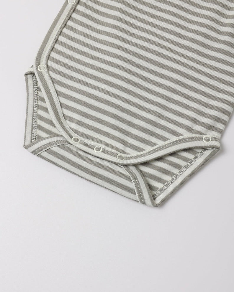 Side Snap Bodysuit + Pant Set Laurel Stripe