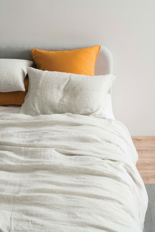 Pinstripe Linen Duvet Cover - Pepper/Chalk