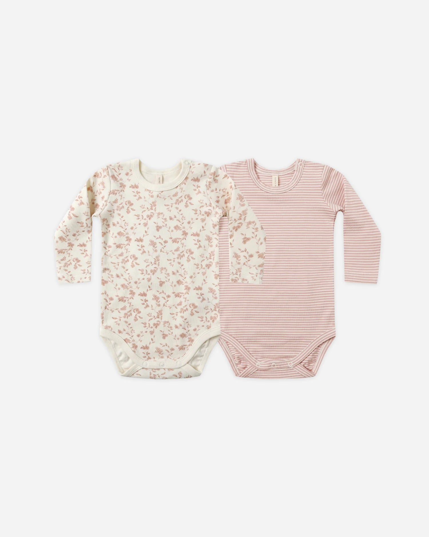 Jersey Bodysuit, 2 Pack || French Garden, Rose Micro Stripe