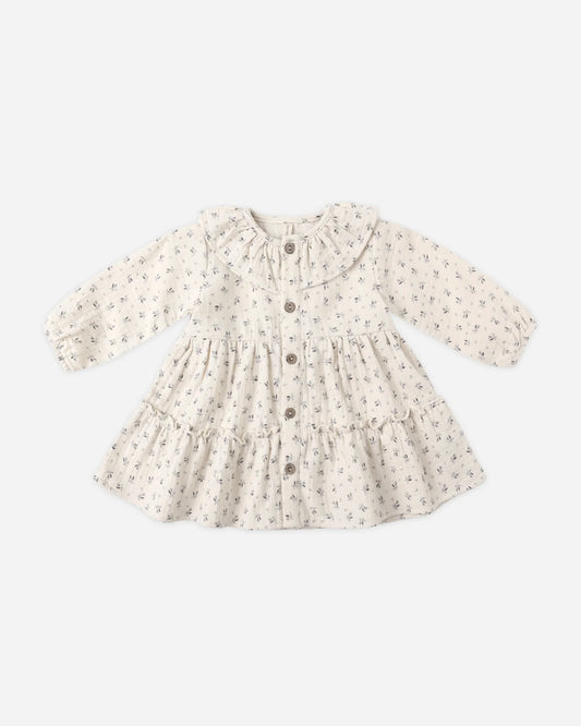 Ruffle Collar Button Dress || Bluebell