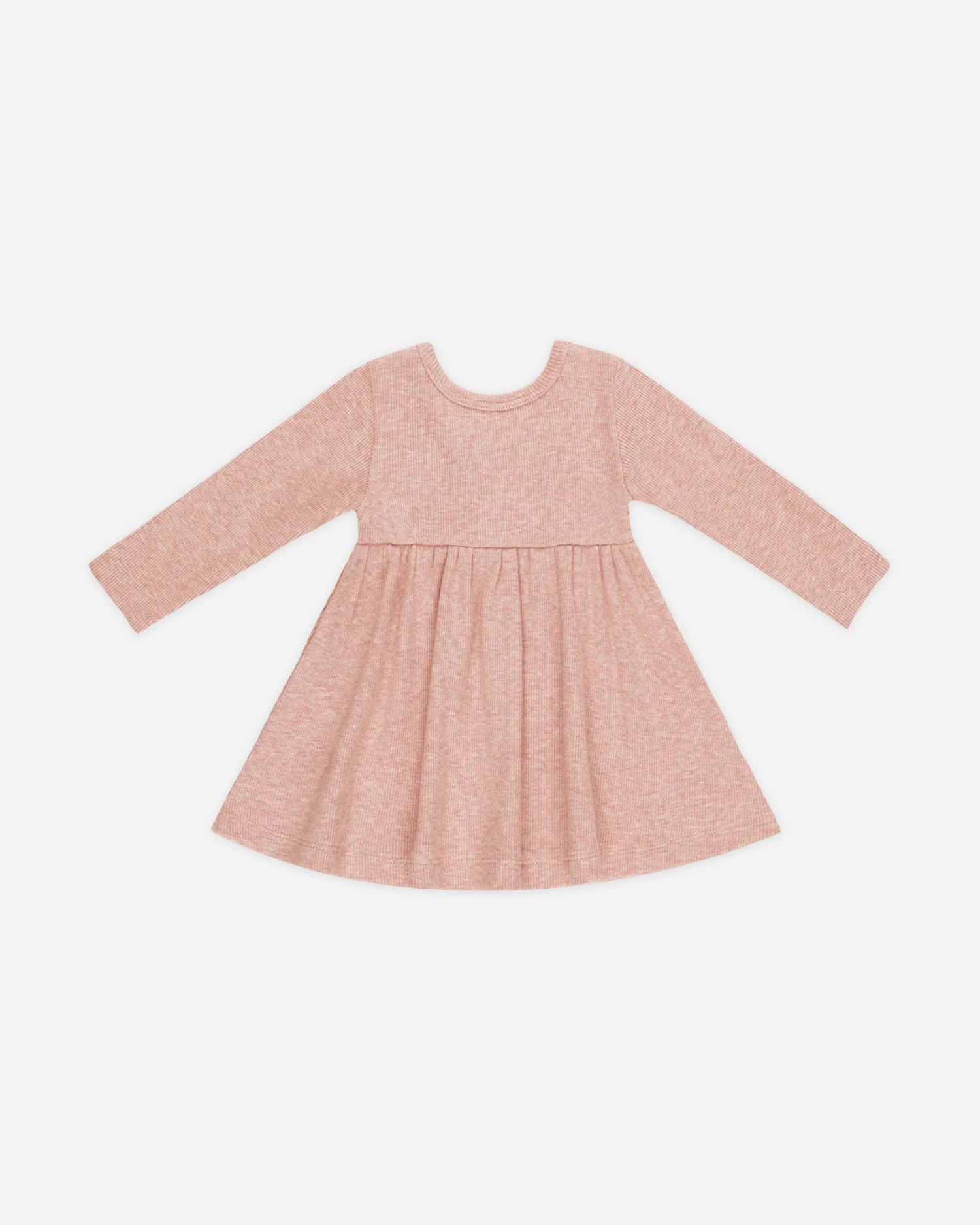 Ribbed Long Sleeve Dress || Rose