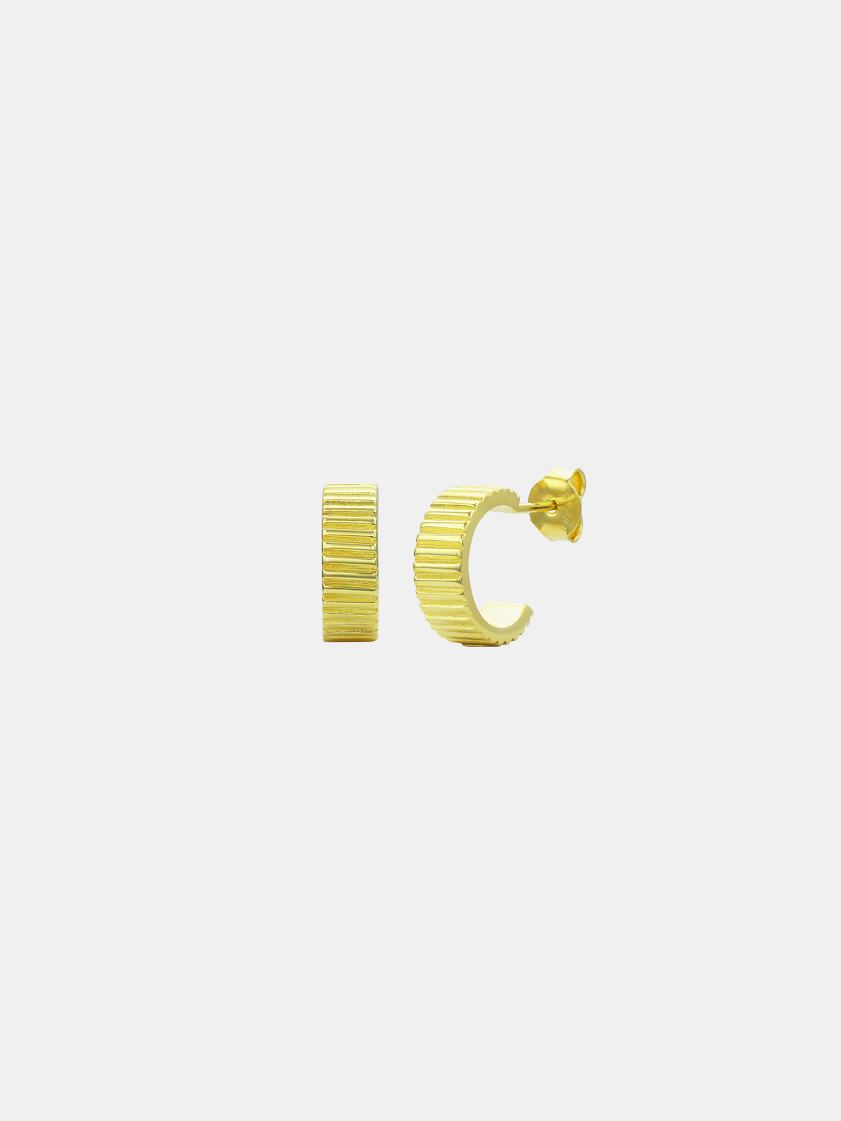 LINES HOOP STUDS 12mm -Gold